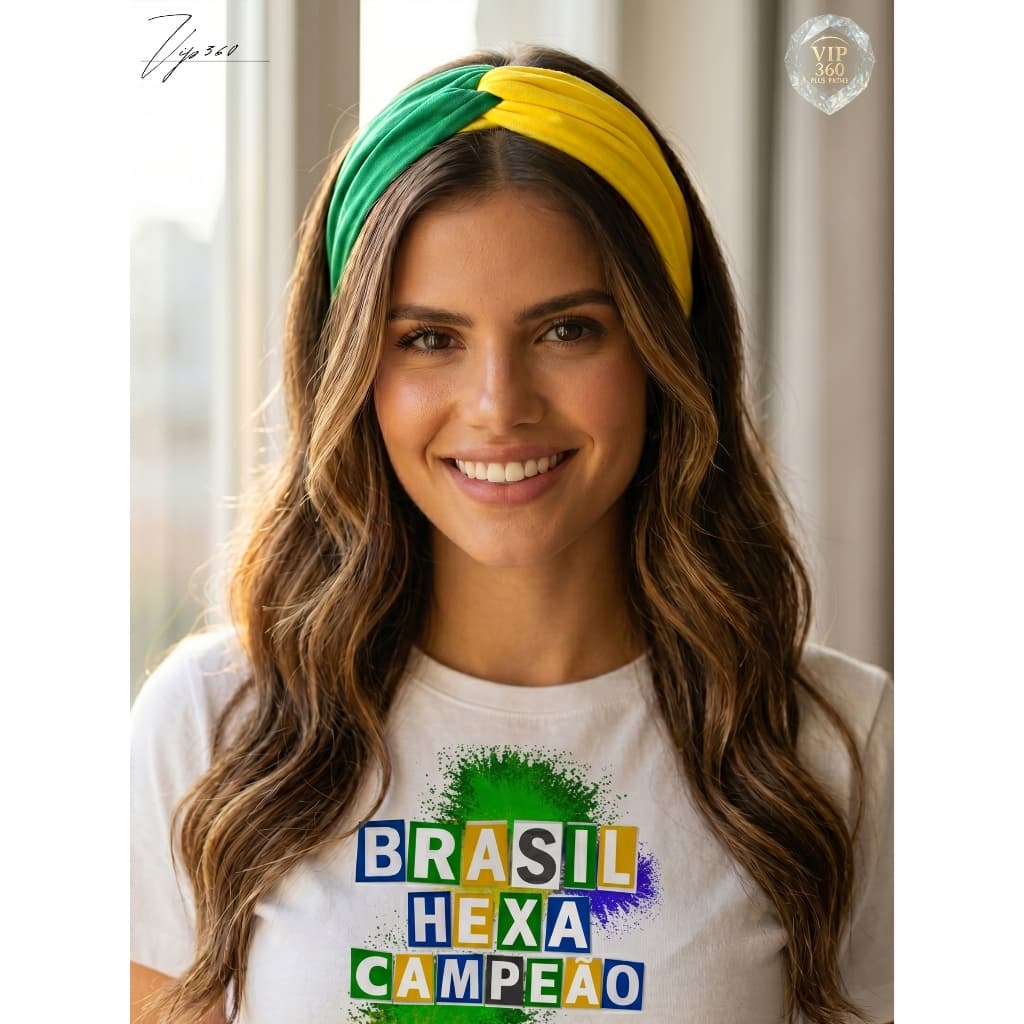 Faixa Turbante Feminino Brasil Estilo Blogueirinha Conforto Premium Jogo e Dia a Dia