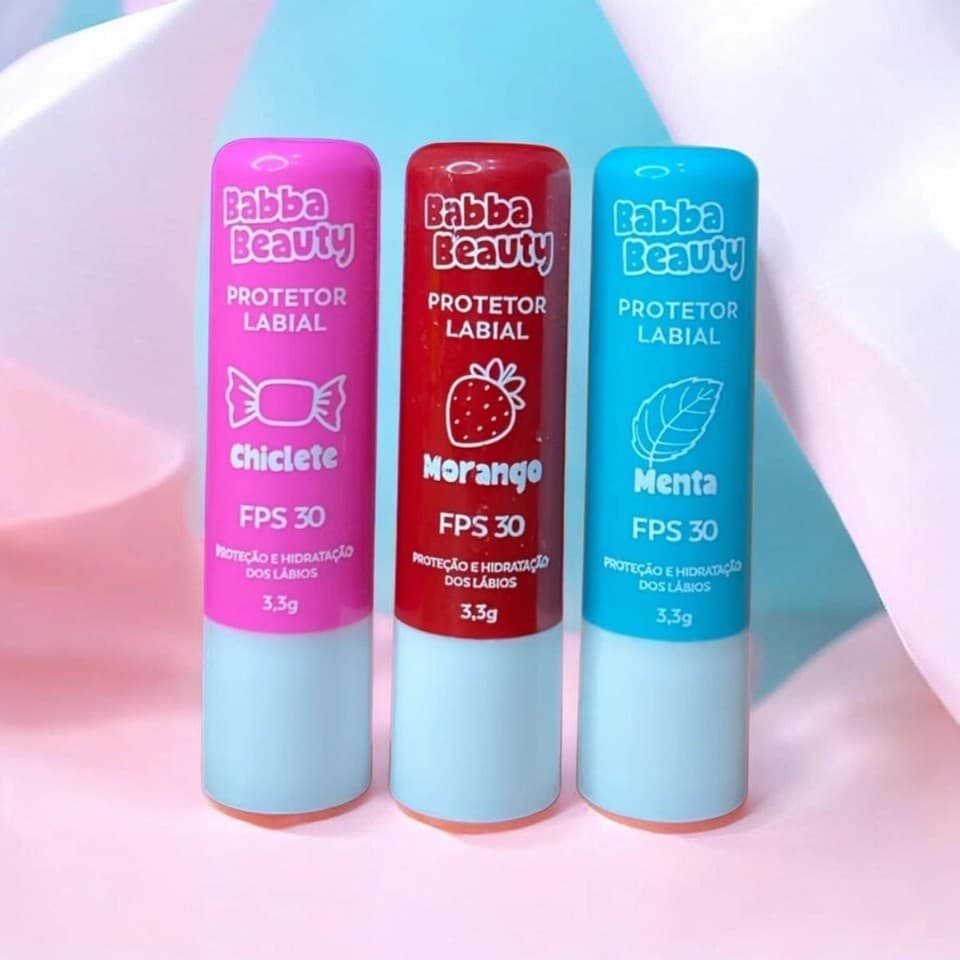 Protetor lip balm hidratante balsamo Labial Sabores - Babba Beauty