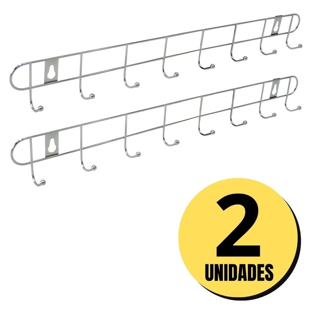CABIDE com 8 Ganchos de Metal Resistente para Roupas e Utensílios