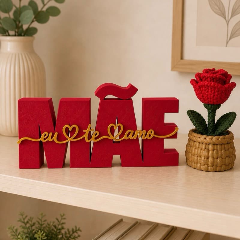 Letreiro “ Mãe “ - Presente dia das mães, Aniversario Mãe, Presente, Decoração, Cesta