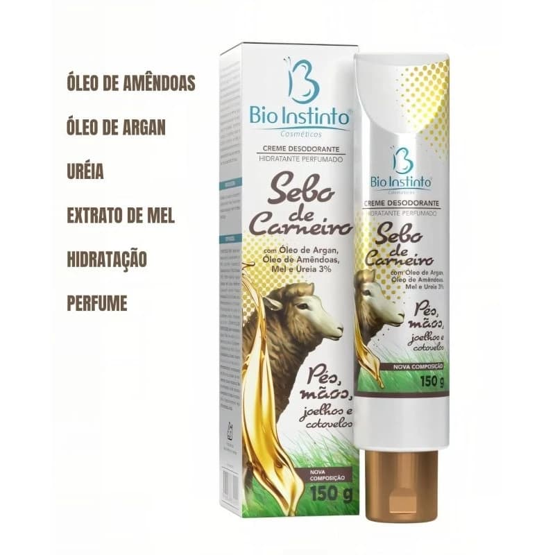 Creme Desodorante Hidratante Sebo de Carneiro 150g - Bio Instinto