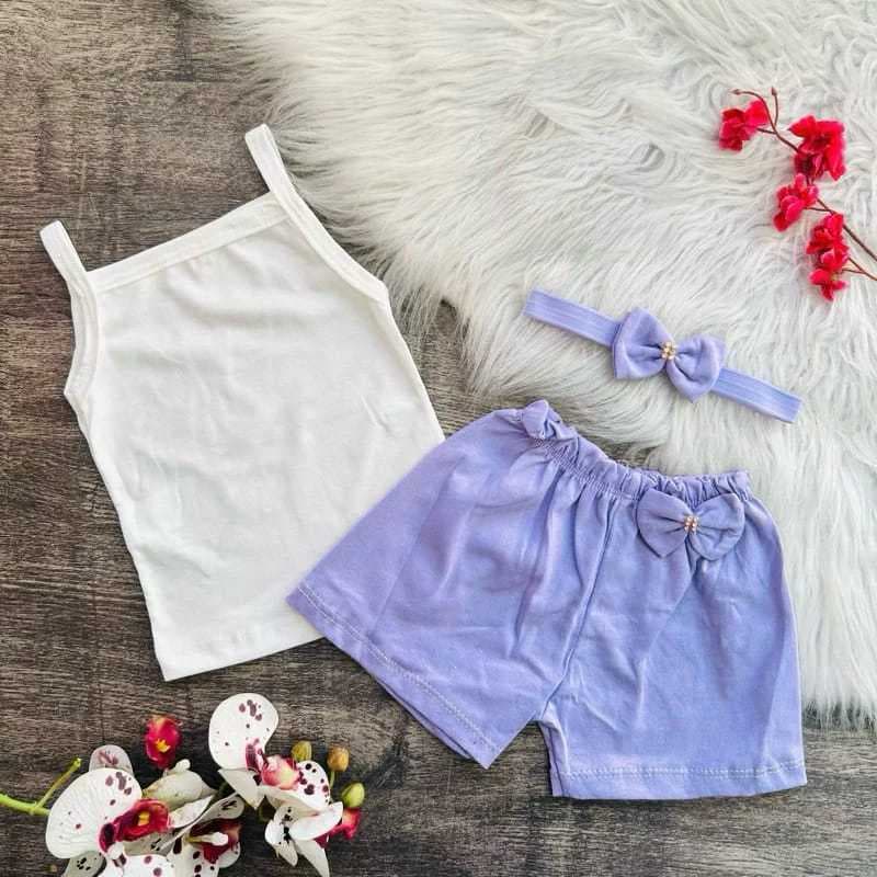 Conjunto de bebê menina verão calor bloguerinha 3 peças