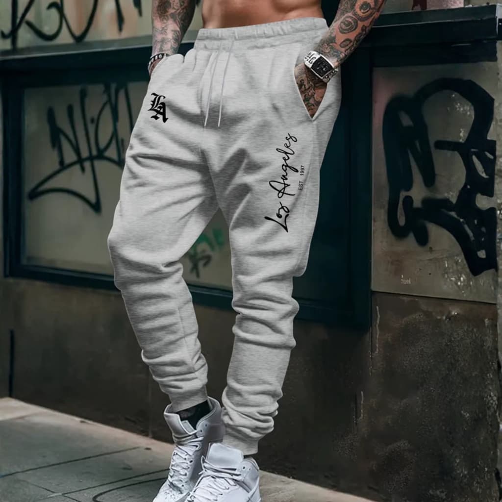Calça Jogger Masculina Com Punho e Cordão Street Style Academia Treinos Moda Inverno