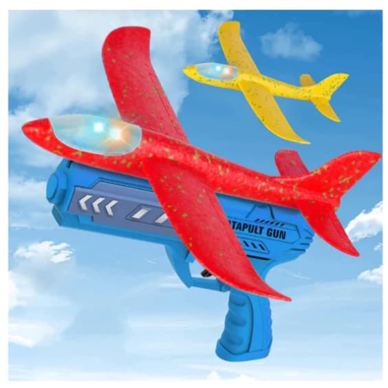 Brinquedo Lançador De Avião Aeromodelador Planador Colorido Com Transmissor com luz