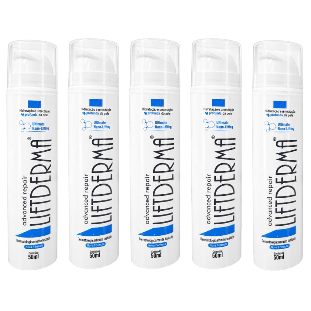 5 Liftderma Creme Facial Anti-idade Hidratante 50ml Firmador Para Linhas Finas