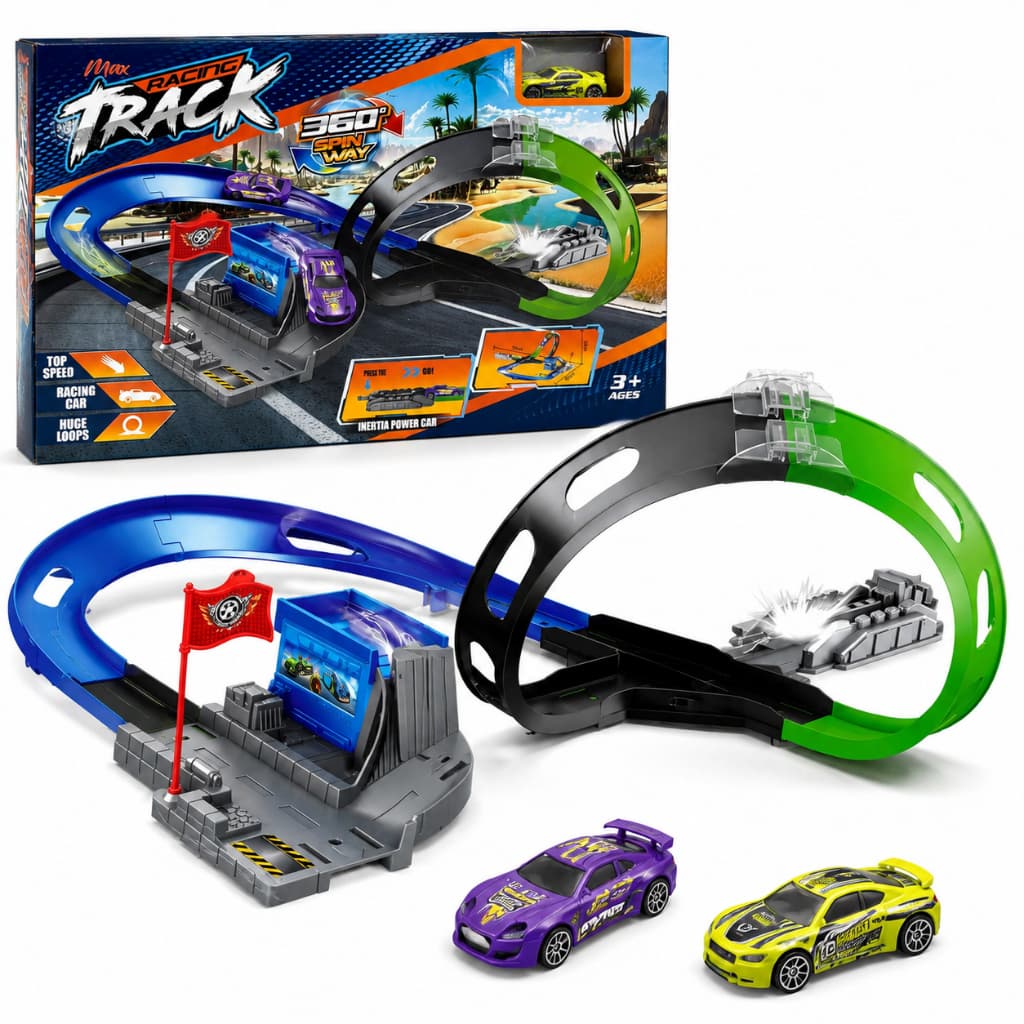 Brinquedo Pista Loop 360 Graus Racing Track Carrinho Inércia Looping Jump Win Presente Menino