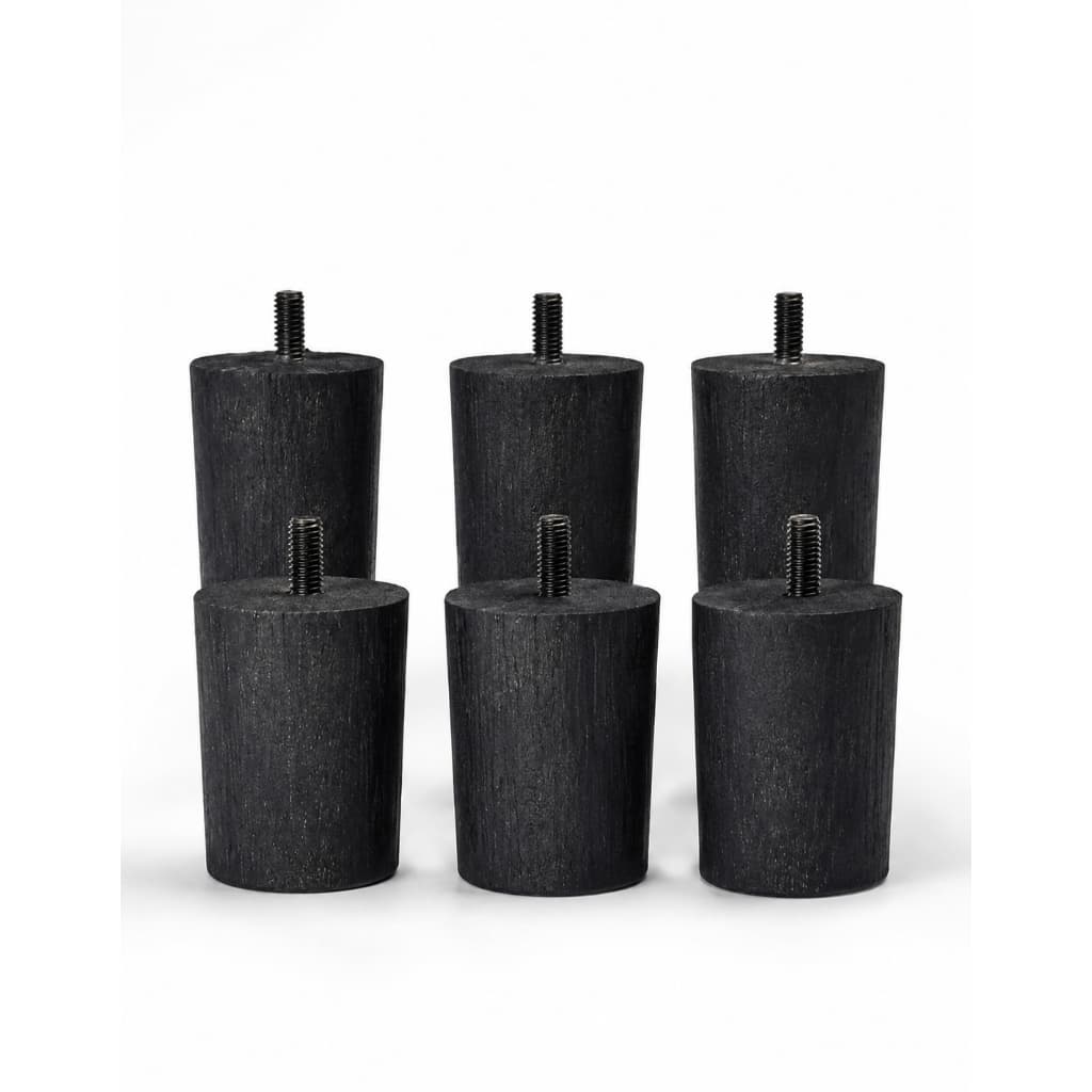 Kit Pé pezinho de Cama Reforçado Box 12cm e 6cm Madeira Universal Com Parafuso Rosqueável Resistente
