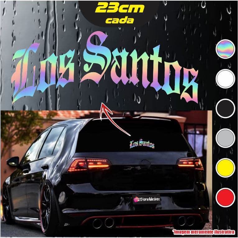 Adesivo LOS SANTOS CUSTOM - Curvado - GTA 5 - GTA San Andreas - 23x9cm