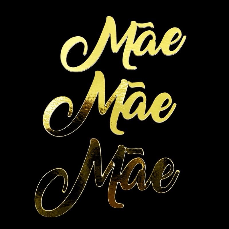 Aplique Decorativo Mãe Dourado | Papel Laminado 180g |  Dia das Mães
