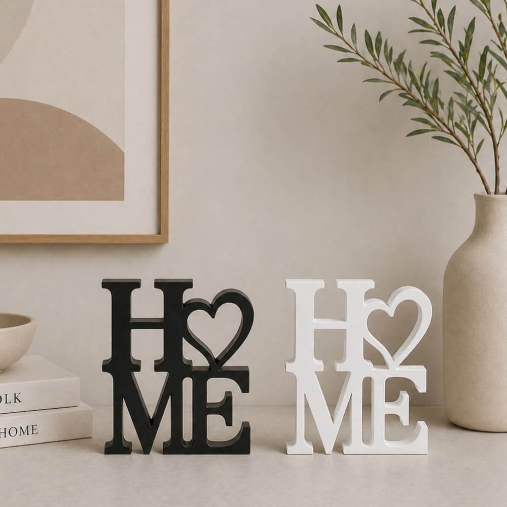 Letreiro Home Decoração para Sala de Estar Aparador Estante Quarto e Escritório Moderno