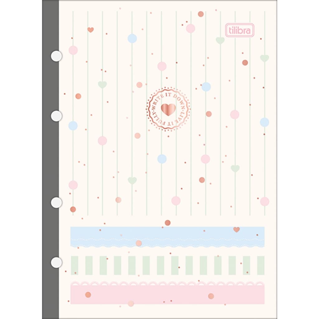 Refil Tiliflex Colegial Soho, 17x24, Para Caderno Fichário Argolado Cartonado b5, Tilibra