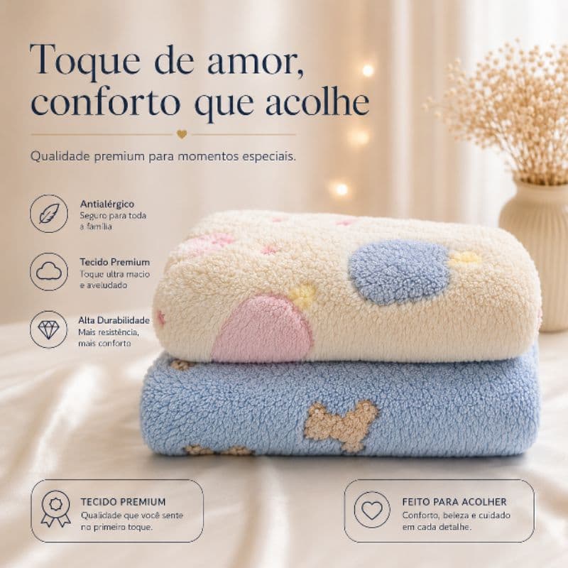 Kit 2 Cobertores Infantil Fleece Premium 1m x 90 Antialérgico com toque Macio(fabricaçao propria)