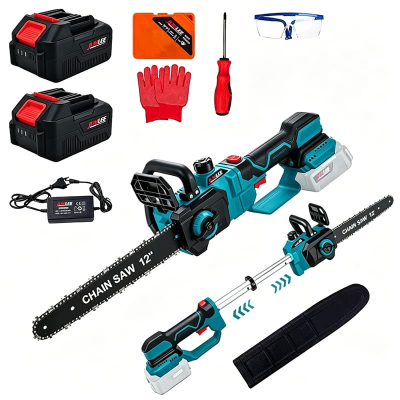 Motosserra Elétrica Sem Fio 2 em 1 Profissional 12 Polegadas Motor Brushless 1200W Bateria 68V Poda