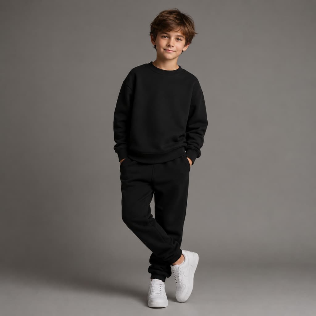 Blusa de Frio Moletom Infantil Gola Redonda Liso Confortável Flanelado Estiloso
