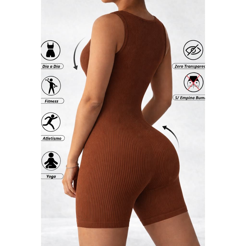 Macaquinho feminino  Fitness Blackout  Sem Transparência Academia Macacão Crossfit forro duplo