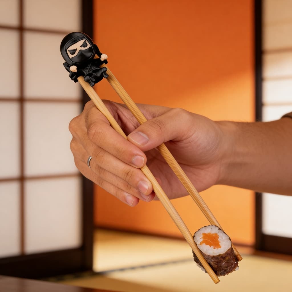 Suporte Adaptador para Hashi Ninja Furtivo, Hossomaki e Gato da Sorte - Utensílio para Iniciantes