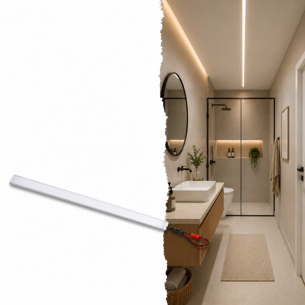 Perfil Aluminio Embutir 45cm 20mm Com Placa de Led 5w Completo so Instalar