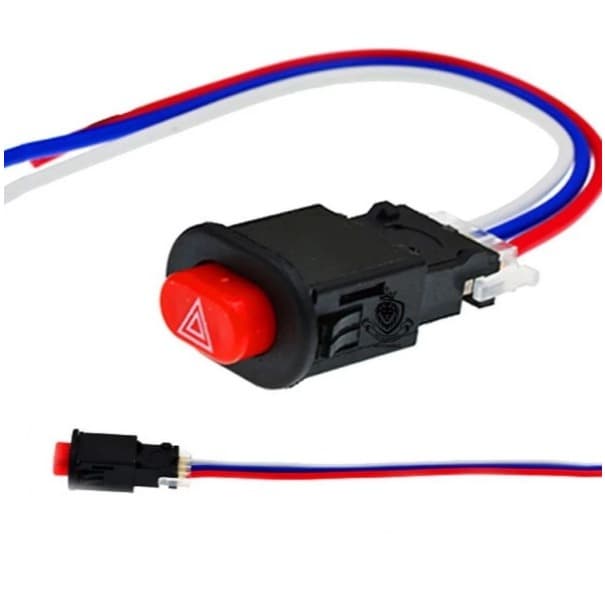 Botão Interruptor Auxiliar 3 Fios Pisca Alerta Moto Carro Universal