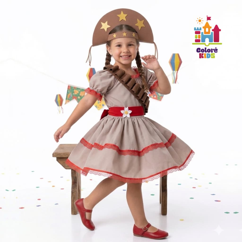 Vestido Infantil Maria Bonita Festa Junina