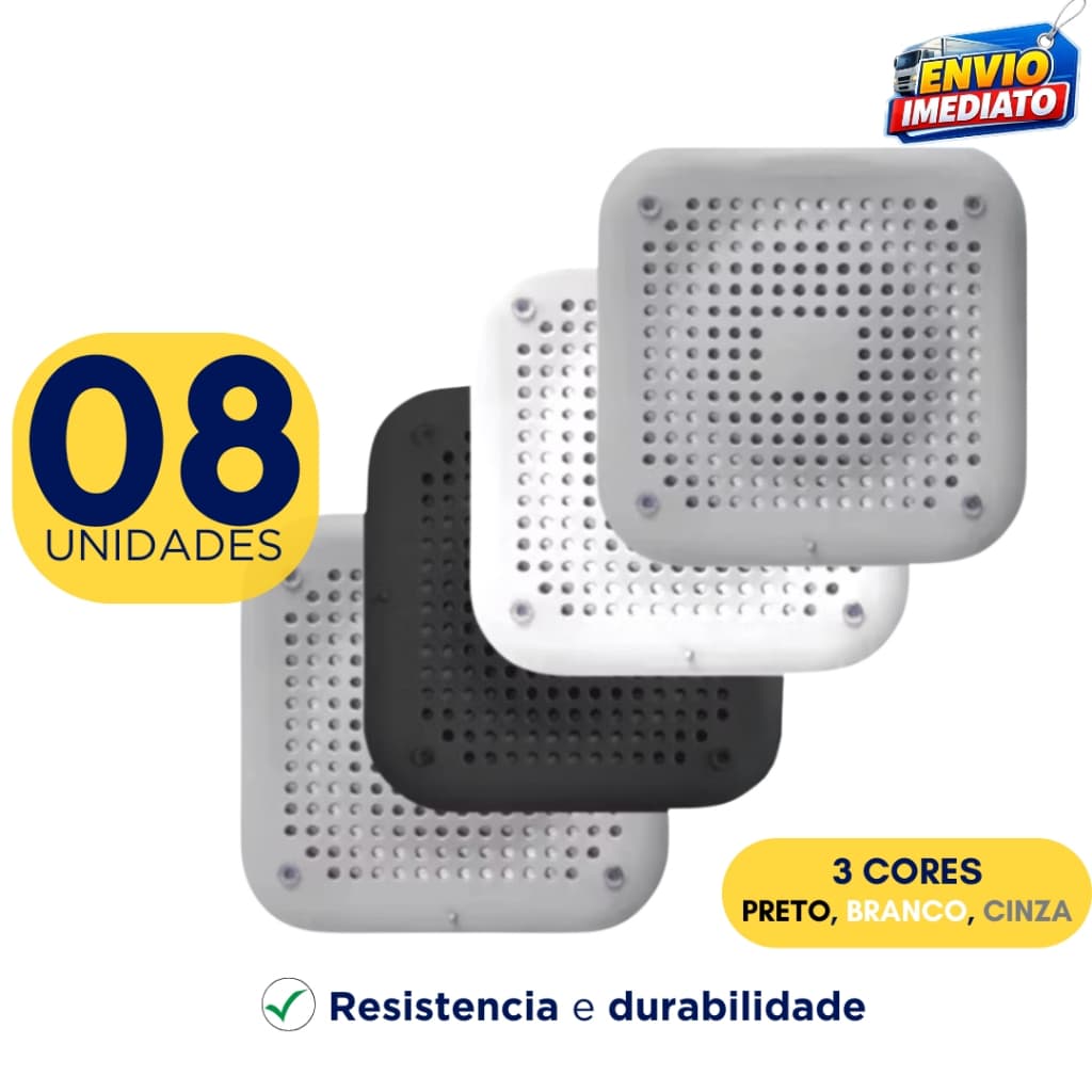 Kit 8 4 ou 2 Tampa Protetor Ralo De Silicone Para Banheiro Pia Lavanderia Cozinha Cabelo Inseto