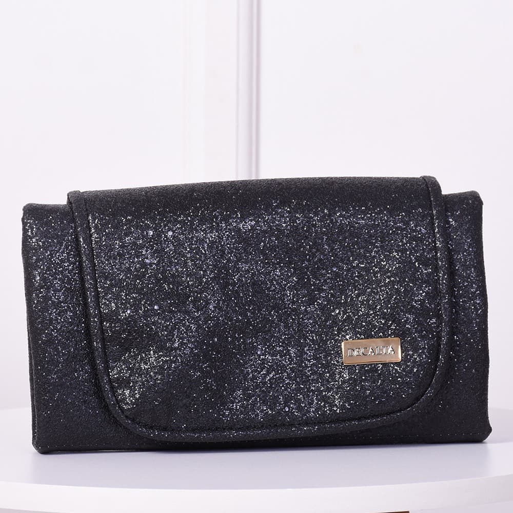 Trocador de Bolsa Portátil Menina Luxo Gloss Preto/Fúcsia - 01 Peça