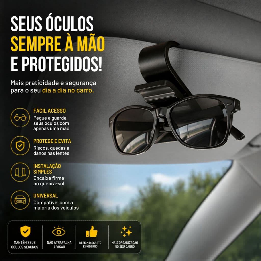 Suporte De Óculos Para Carro Porta Óculos Clipe Veicular