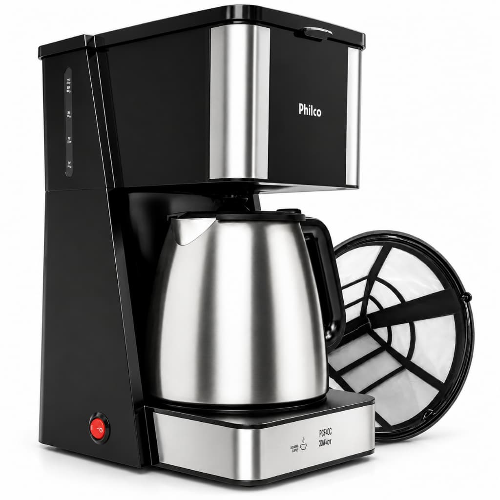 Cafeteira Grande Philco Jarra De Inox ( Não Quebra ) 40 Cafezinhos 1,6l 950w