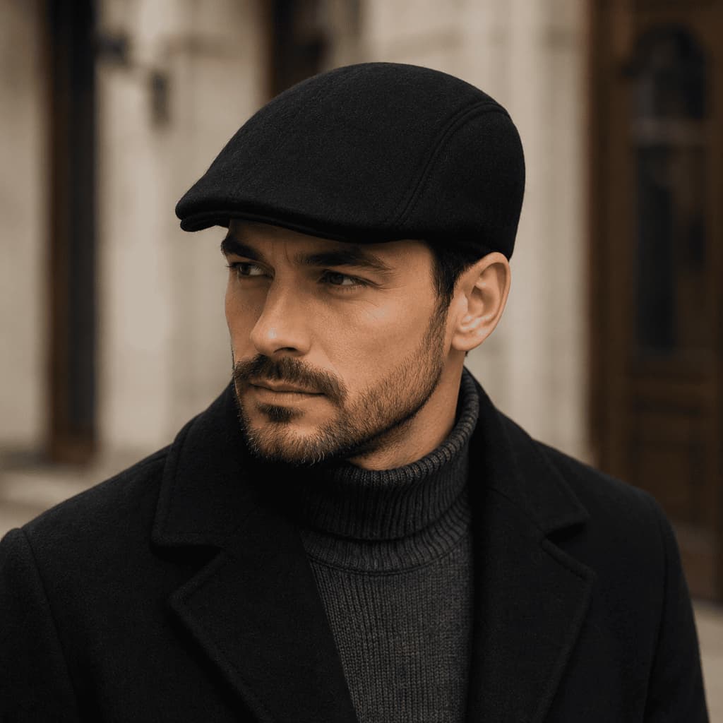 Boina Masculina Lã Italiana Gatsby Retrô Peaky Blinders Social Elegante Inverno Premium