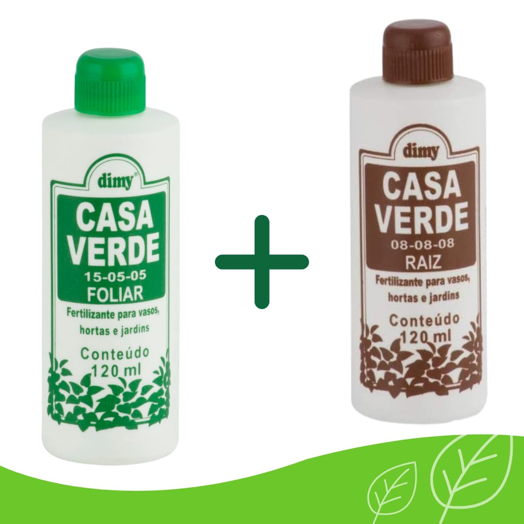 Kit Dimy Casa Verde Raiz 120ml + Foliar 120ml Fertilizantes Líquidos para Plantas