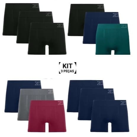 Kit 3 Cuecas Boxer Masculina Plus Size Sem Costura Zee Rucci Original Várias Cores