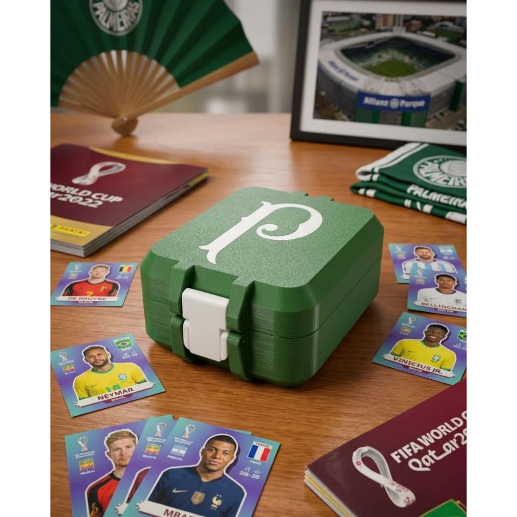 Caixinha Porta Figurinhas Copa Mundo Palmeiras | Box Colecionador em ABS