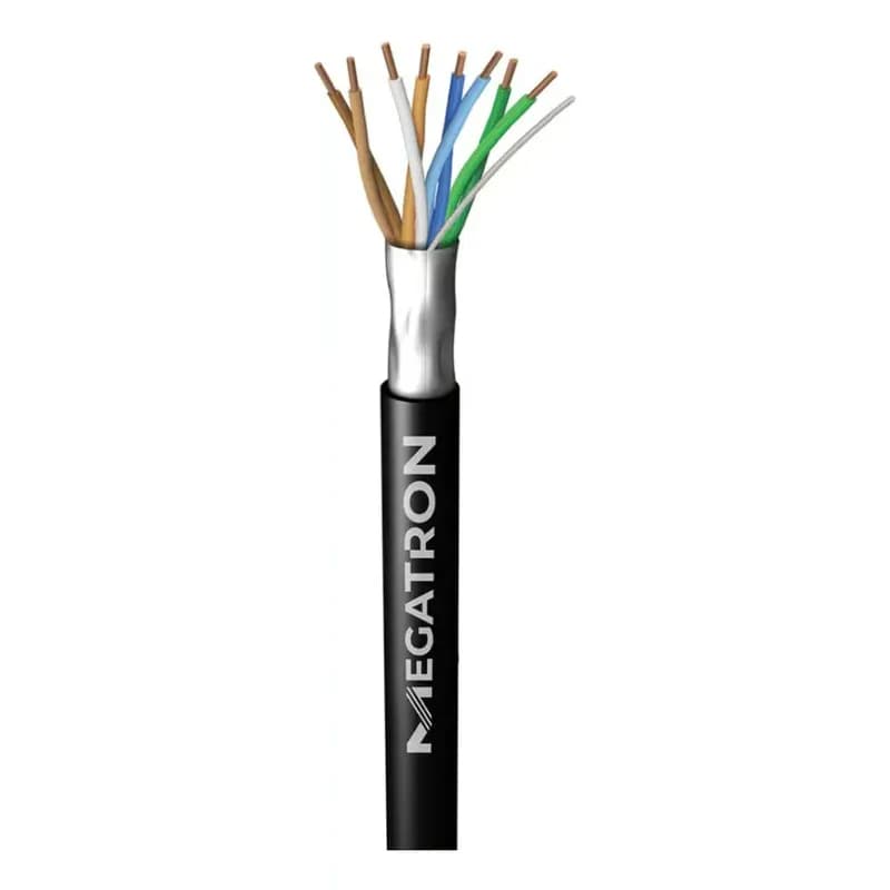 Cabo Rede CAT5e 305 Metros 4px24awg Megatron F/UTP Cobre Blindado 100MHz Anti Chama