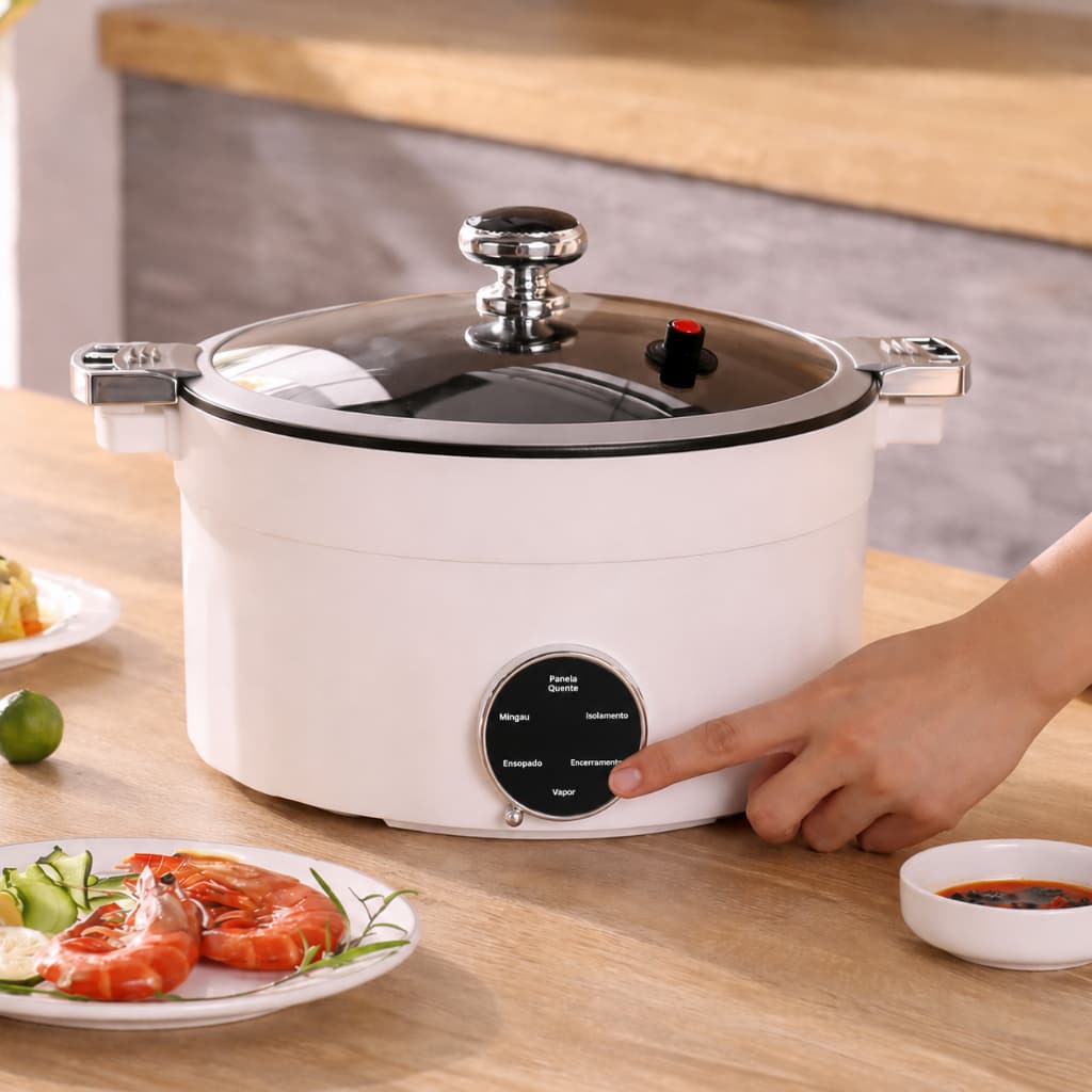 Panela Elétrica de Micropressão 4L 28cm 1000W Cozimento Rápido  110V / 220V