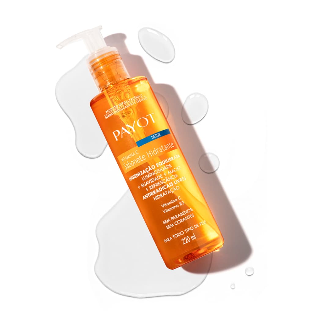 Sabonete Hidratante Detox Payot Vitamina C 220ml Limpeza Equilibrada Pele Macia e Luminosa