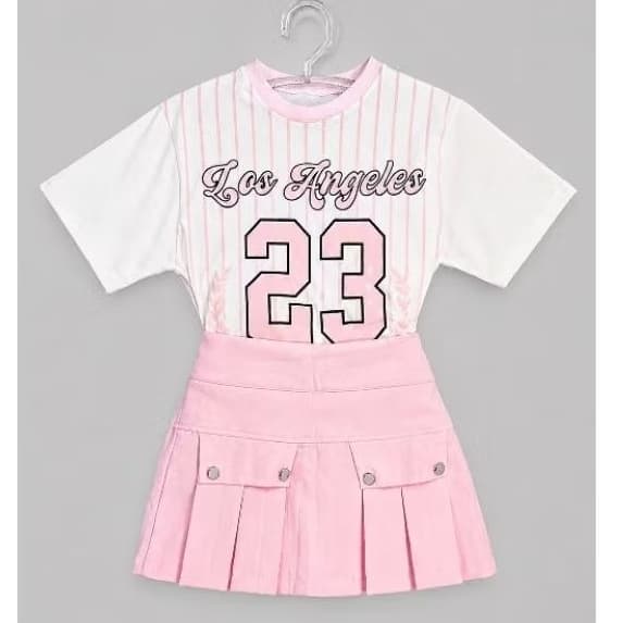 Conjunto Infantil Menina Blusinha e Short Saia Confortável e Estiloso