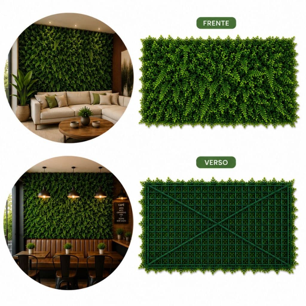 Placa Muro Inglês Premium 60x40 Jardim Vertical Artificial