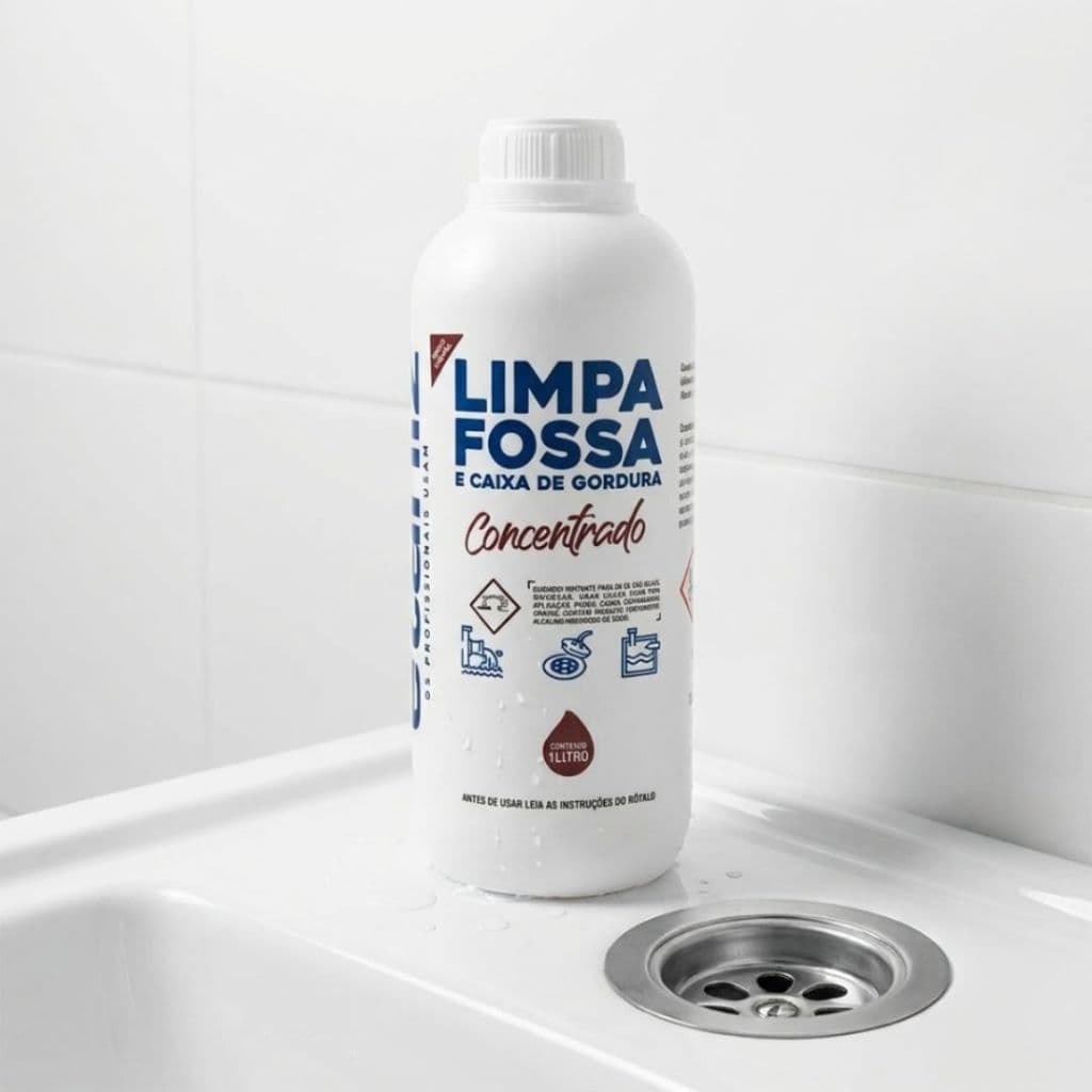 Limpa Fossa E Caixa De Gordura Concentrado Etaniz 1L Desentupidor Liquido Canos Esgoto Pia Banheiro