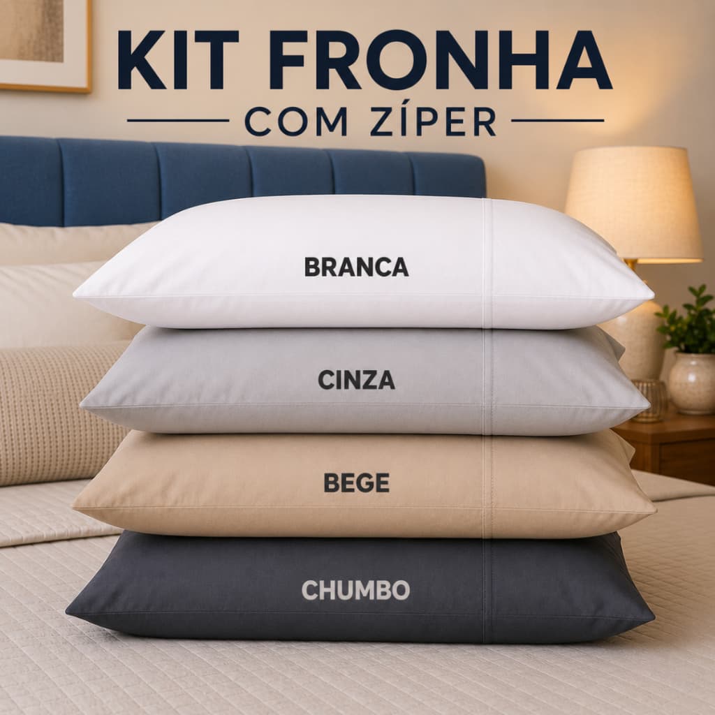 Kit 2 Fronha 50x70cm Travesseiro Adulto Antialérgica Micropercal 180 Fios Com Zíper Colorida