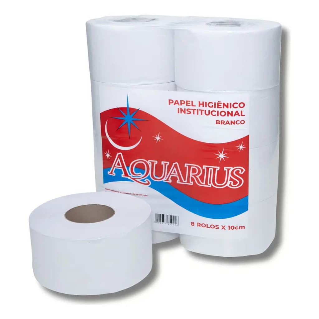 Papel Higiênico Rolão Branco – Fardo com 8 Rolos, Alta Maciez e Resistência 1,3kg