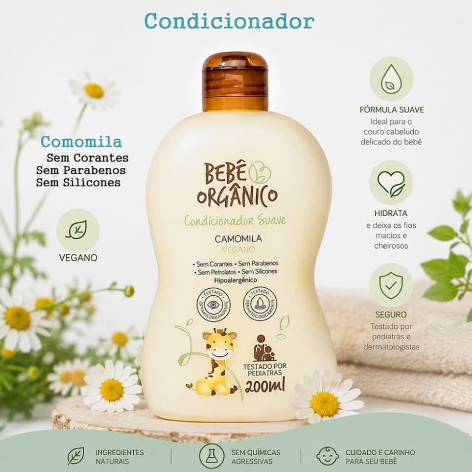 Condicionador Camomila Suave Bebê Orgânico - 200 ml