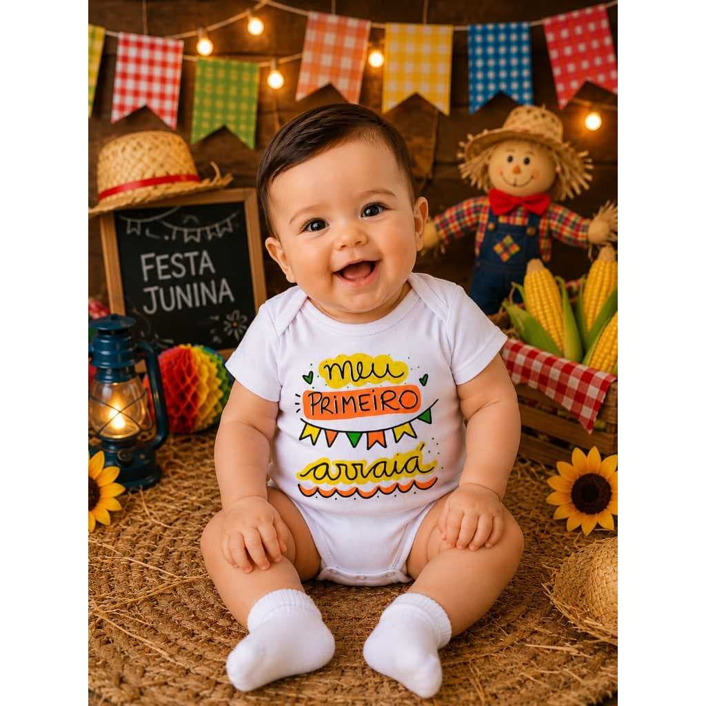 Body bebê festa junina tematico mesvesario