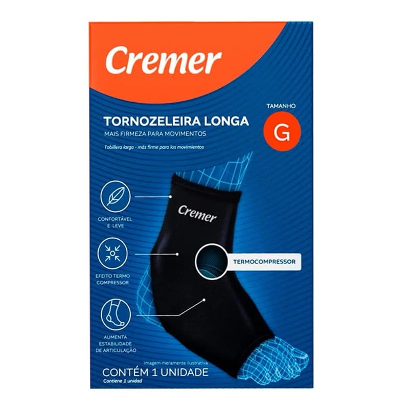Tornozeleira Longa Compressão Ortopédica Tamanho G Cremer
