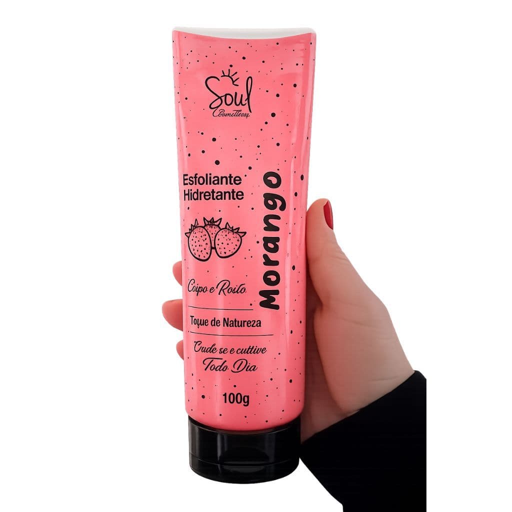 Esfoliante Hidratante Corporal Facial Creme p Ressecamento Hidratação Frutas Soul Cosméticos 100g