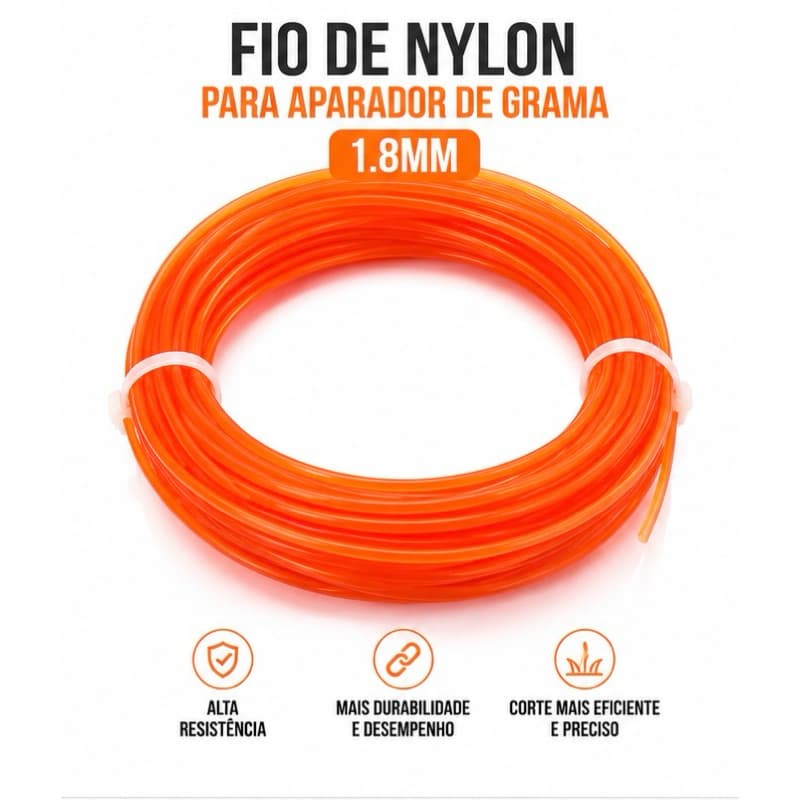 Fio de Nylon 1.8mm Redondo para Aparador de Grama
