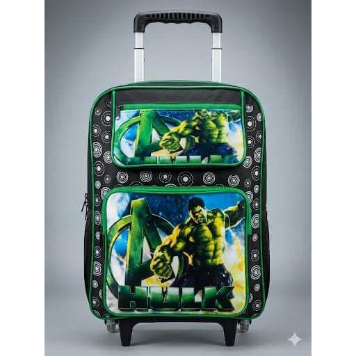 Mochila de Carrinho Grande Hulk Infantil Escolar Menino