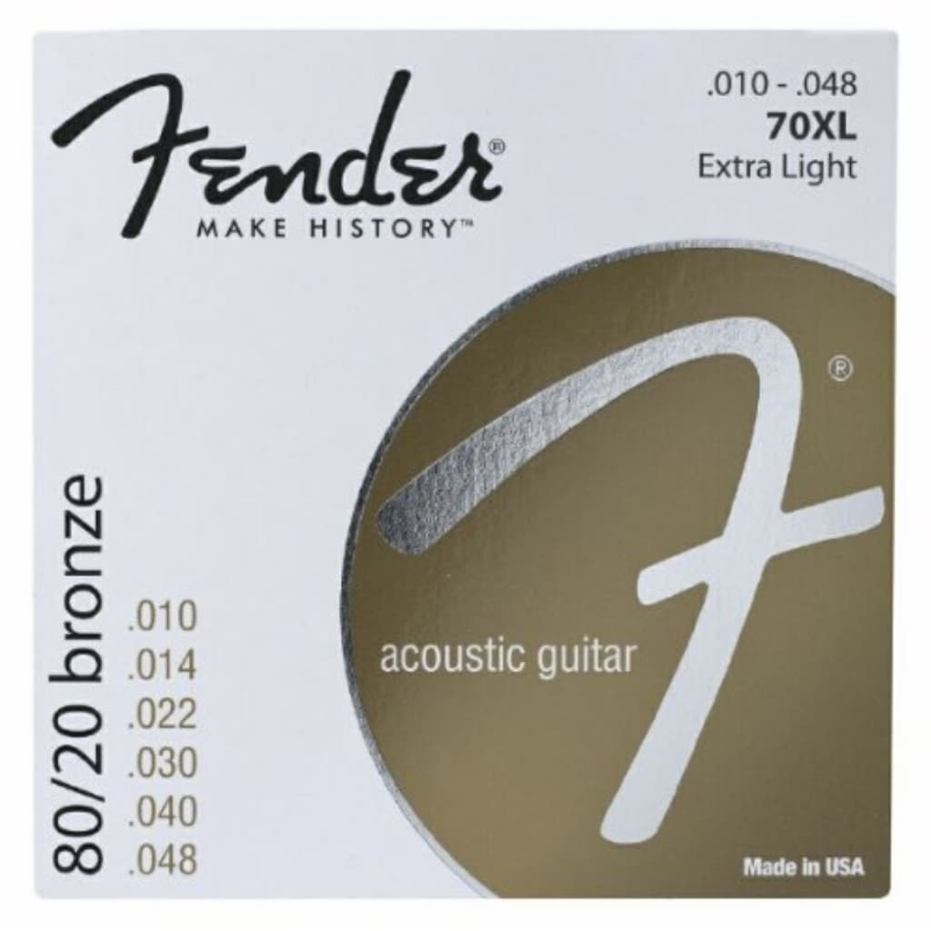 Encordoamento  Fender 70XL 80/20 Bronze Ball End 10-48 para Violão