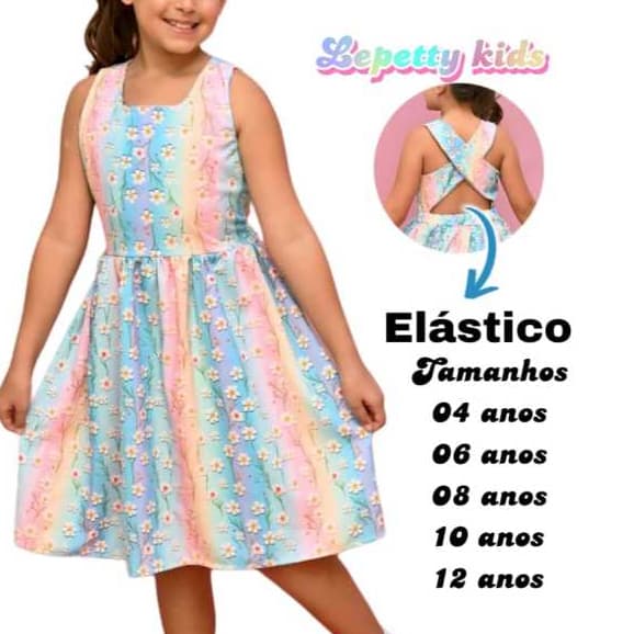 Vestido Infantil Menina Colorido Floral Princesa Estampado Blogueirinha