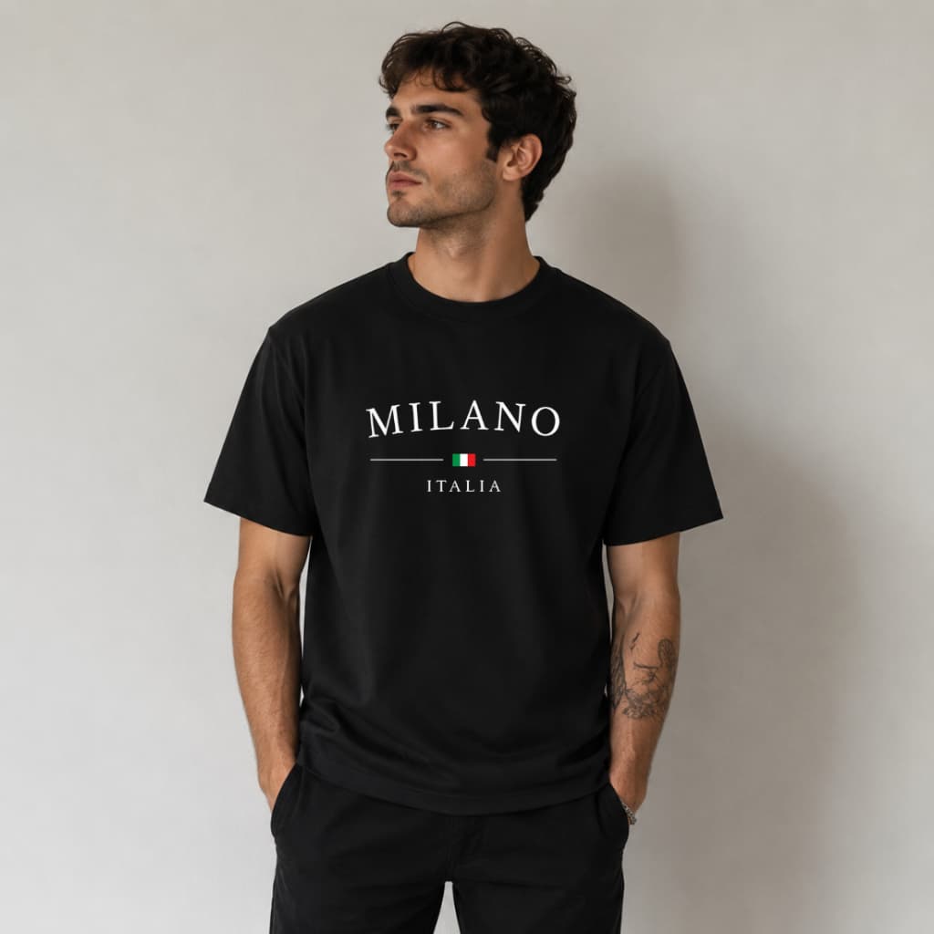 Camiseta Masculina Streetwear Algodão Premium Milano