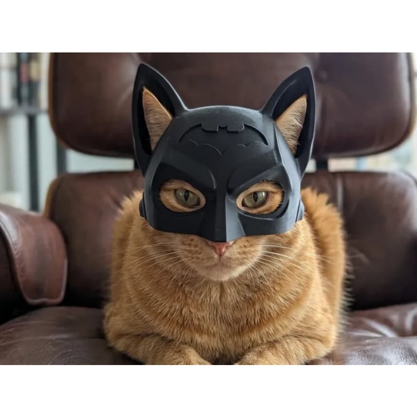 Máscara Capacete Morcego para Gato Pet Cosplay Fantasia Foto Ensaio Divertido Criativo