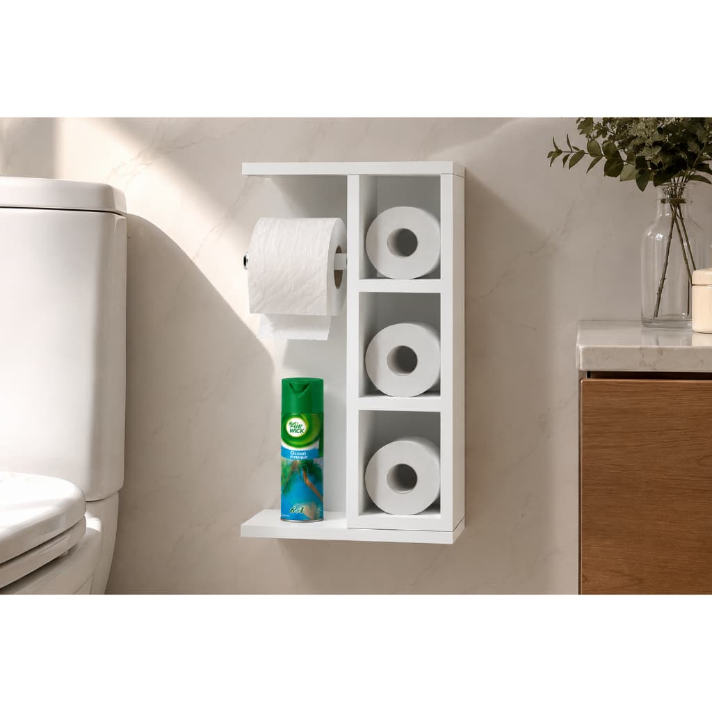 Porta Papel Higiênico MDF Suporte para Papel extra Bilhó Móveis Banheiro pequeno